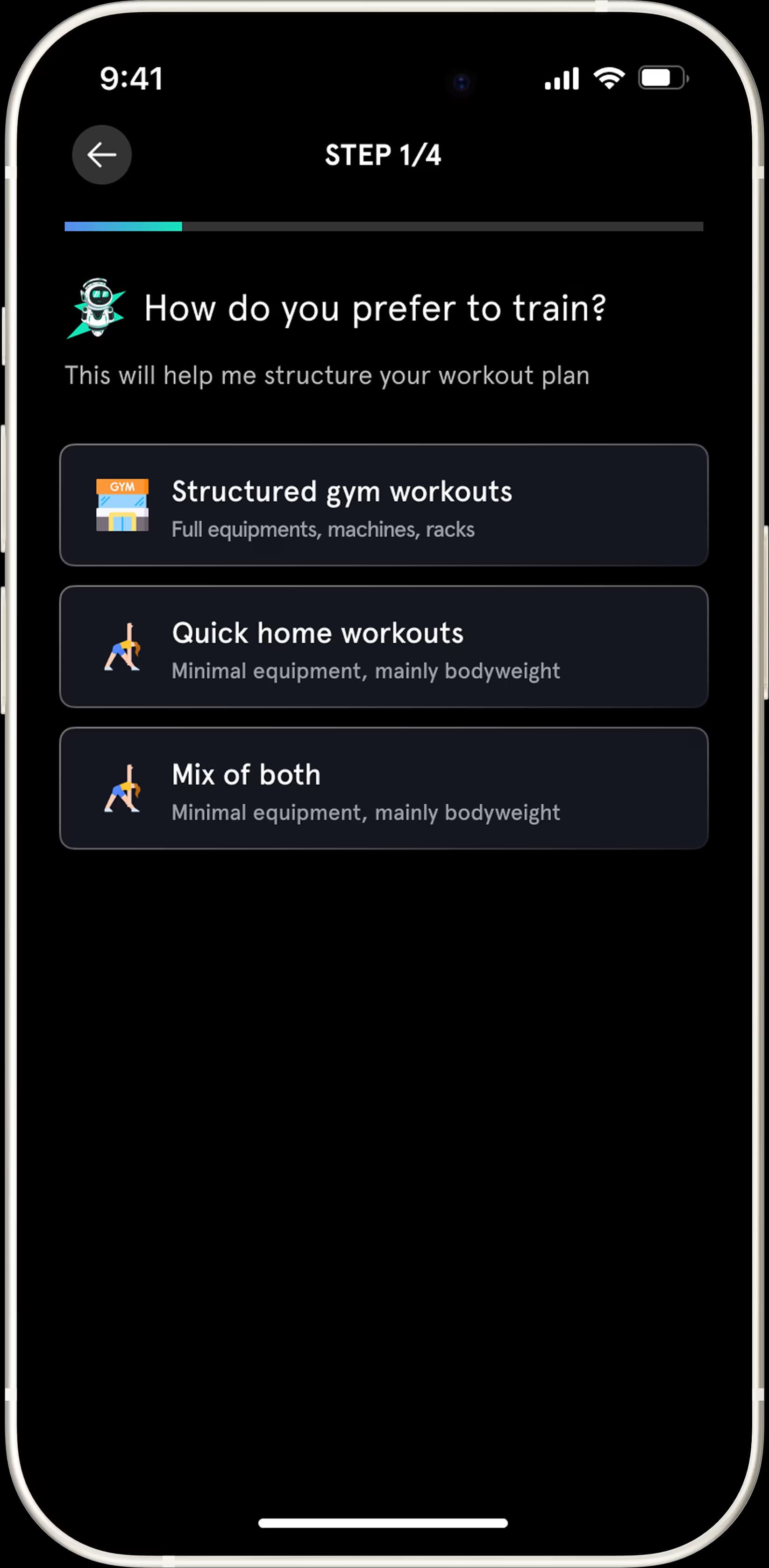 Step 01: Choose where you train